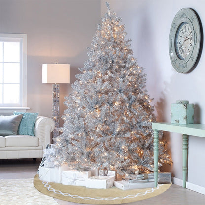 Christmas Decorations Jute Cloth Tree Skirt Tree Bottom Decoration Christmas Tree Apron, Jute Cloth Tree Skirt