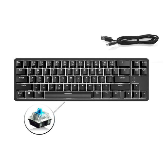 Ajazz K680T Mini USB Wired Dual-mode Charging 68-keys Laptop Bluetooth Mechanical Keyboard, Cable Length: 1.6m, Green Shaft, Black Shaft, Tea Shaft