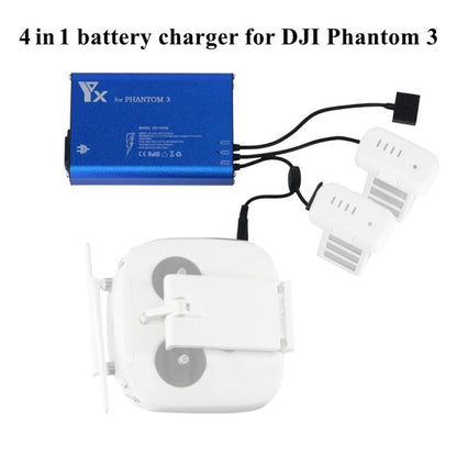4 in 1 Parallel Power Hub Intelligent Battery Controller Charger for DJI Phantom 3 Standard SE FPV Drone, EU Plug, UK Plug