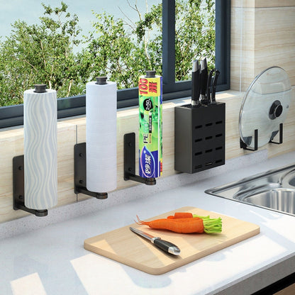 Kitchen Paper Towel Rack Lazy Rag Rack Wall Mount Bracket, Roll Paper Holder