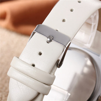 Couples Watch Harajuku Style Clock Candy Color PU Leather Strap Quartz Wrist Watches For Unisex Women Men