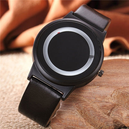 Couples Watch Harajuku Style Clock Candy Color PU Leather Strap Quartz Wrist Watches For Unisex Women Men