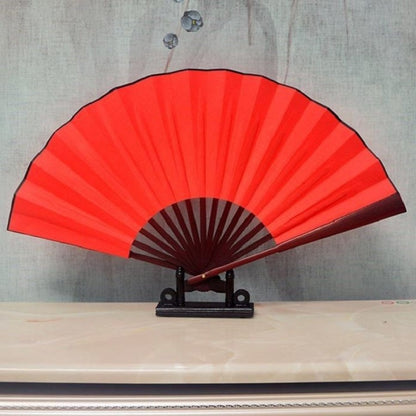 Pure Color Blank Silk Cloth Folding Fan Chinese Style Calligraphy Painting Fan, 8 inch, 10 inch