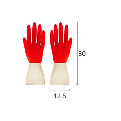 1 Pair Household Two-color Washing Gloves Housework Cleaning Laundry Dishwashing Latex Gloves, S, M, L, XL