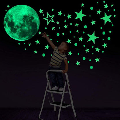 AFG33003 Home Decoration Luminous Stars Moon PVC Stickers, Specification:Green Moon 12cm, 30cm Pink Moon, 20cm Pink Moon, 10cm Pink Moon, 30cm Blue Moon, 20cm Blue Moon, 30cm Green Moon, 20cm Green Moon, 12cm Green Moon