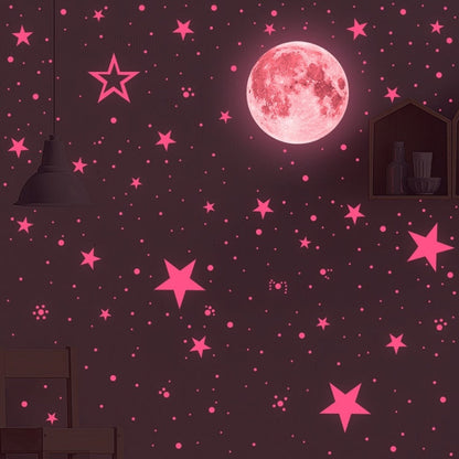 AFG33003 Home Decoration Luminous Stars Moon PVC Stickers, Specification:Green Moon 12cm, 30cm Pink Moon, 20cm Pink Moon, 10cm Pink Moon, 30cm Blue Moon, 20cm Blue Moon, 30cm Green Moon, 20cm Green Moon, 12cm Green Moon
