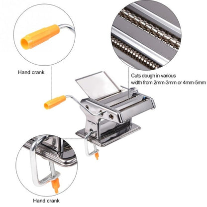 Household Stainless Steel Pasta Making Machine Manual Noodle Maker Spaghetti Hand Cutter, Noodle Maker