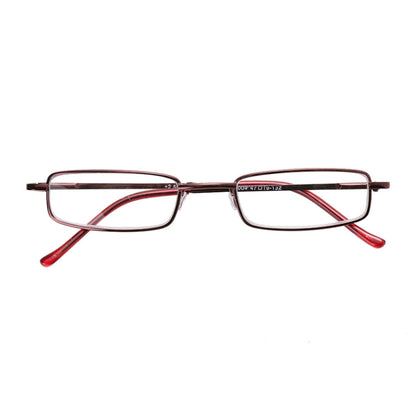 Reading Glasses Metal Spring Foot Portable Presbyopic Glasses with Tube Case, +1.00D, +1.50D, +2.00D
