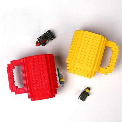 Building Blocks Design Creative Milk Mug Coffee Cup Build-on Brick Drinking Water Holder, 301-400ml