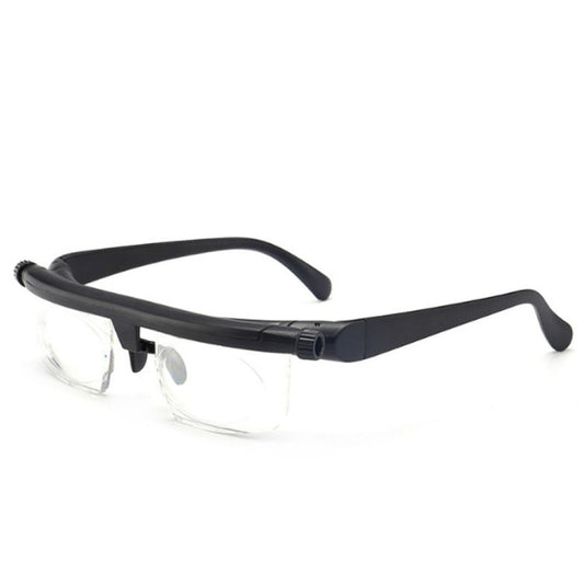 Adjustable Strength Lens Reading Myopia Glasses Eyewear Variable Focus Vision, for -6.00D to +3.00D