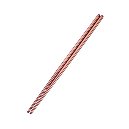 1 Pair Stainless Steel Tableware Colorful Reusable Metal Chopsticks Dishware, Length：23cm