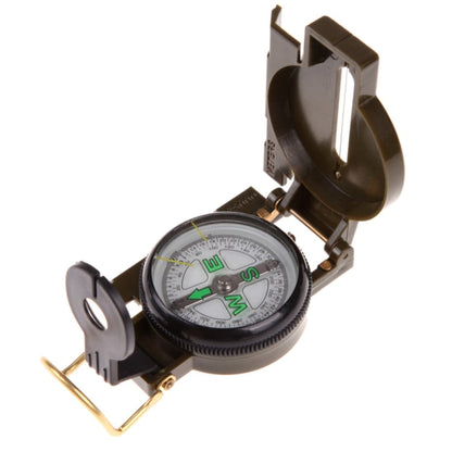 Portable Folding Army Green Lens Compass Multifunction Mini Camping Climbing Outdoor Tool, Army Green
