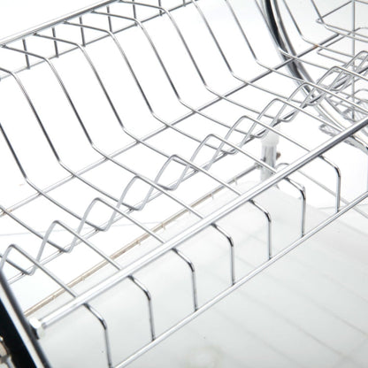 2 Tiers Kitchen Dish Drying Rack Drainer Dryer Tray Cultery Holder, Cultery Holder