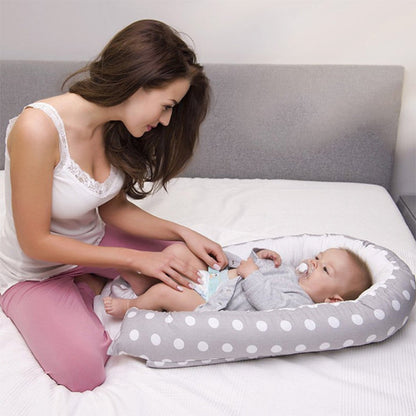 Baby Nest Bed Crib Portable Removable and Washable Crib Travel Bed Cotton Cradle for Children Infant Kids