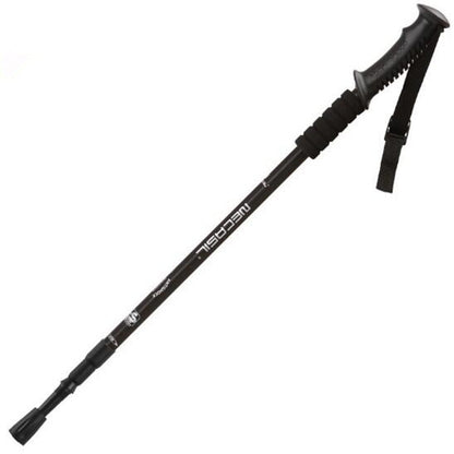 NECASIL Three-section Aluminum Alloy Straight Handle Retractable Trekking Trekking Pole, Three-section (Black), Three-section (Red), Three-section (Blue), Three-section (Silver)