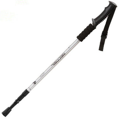 NECASIL Three-section Aluminum Alloy Straight Handle Retractable Trekking Trekking Pole, Three-section (Black), Three-section (Red), Three-section (Blue), Three-section (Silver)