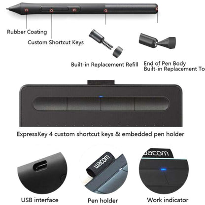 Wacom CTL-4100  Tablet Intuos Hand-Painted Board Computer Drawing Board Handwriting Board, CTL-4100