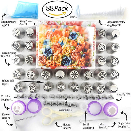 88 in 1  Decorating Mouth Set Cake Baking Jewelry Set, 88 PCS/Set
