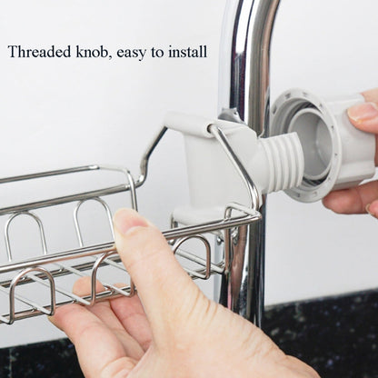 Faucet Rack Stainless Steel Perforated Free Kitchen Sink Storage Rack Rag Sponge Drain Rack, Type A, Type B, Type C