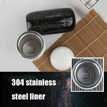 Portable Children Mini Cute Vacuum Flask Star Pocket Water Cup, Star White, Star Black