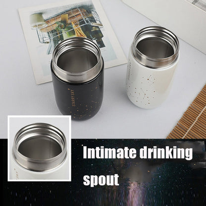 Portable Children Mini Cute Vacuum Flask Star Pocket Water Cup, Star White, Star Black