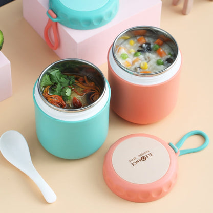 Stainless Steel Soup Cup Soup Pot Lunch Box Portable Thermos Cup, Red, Green