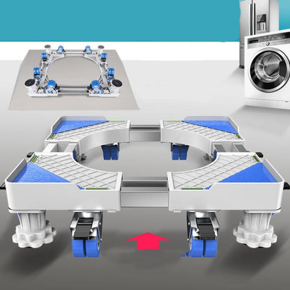 Adjustable Stainless Steel Refrigerator Bracket Washing Machine Base Bracket, Single Tube 4 Legs, Single Tube 4 Wheels, Double Tubes 4 Wheels + 4 Legs, Double Tubes 4 Wheels + 8 Legs, Double Tubes 8 Wheels + 4 Legs, Double Tube 12 Feet