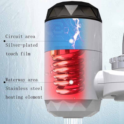 Zoosen Electric Hot Water Faucet Connection Type Instant Hot Water Faucet CN Plug, Style:White + Leak Protection, White, With shower Head Connector, White + Leak Protection