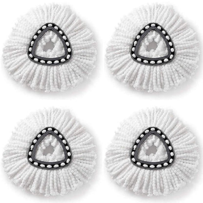 4 PCS Rotating Triangle Cotton Yarn Mop Head Mop Replacement Cloth For O-Cedar/Vileda, Mop