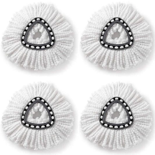 4 PCS Rotating Triangle Cotton Yarn Mop Head Mop Replacement Cloth For O-Cedar/Vileda, Mop