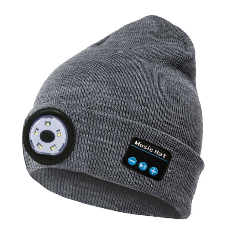 Outdoor Night Running Night Fishing LED Light Illumination Bluetooth 5.0 Knitted Hat