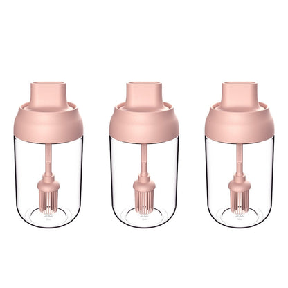 3 PCS Macaron Ribbon Moisture-Proof Lid Spoon One Seasoning Jar Glass Seasoning Bottle with Label, Seasoning Bottle, Honey Bottle, Brush Oil Bottle
