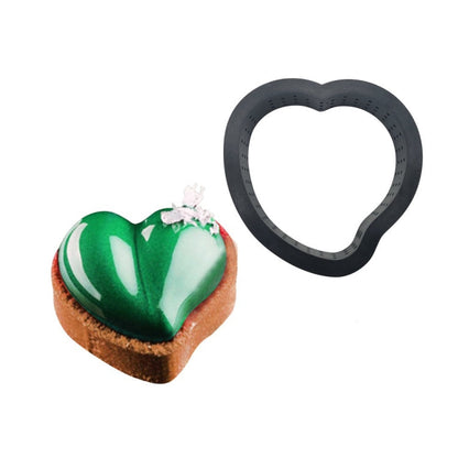 5 PCS Mousse Cake Ring Cheese Tower Ring Mousse Ring Baking Tool, Round, Love, Square, Rectangle, Oval