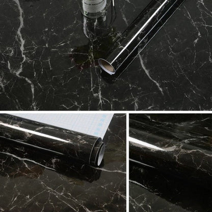 215421210W Marble Pattern Bright Paint Furniture Renovation Self-Adhesive Wall Paper Cabinet Waterproof Film