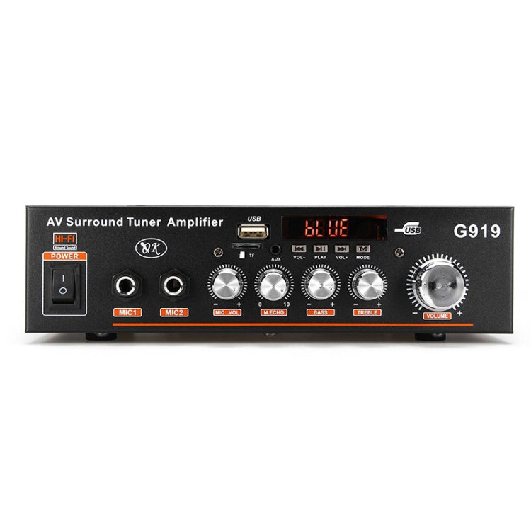 G919 Smart Digital Power Amplifier Built-in Bluetooth / USB/ SD/ FM Mini Power Amplifier, EU Plug