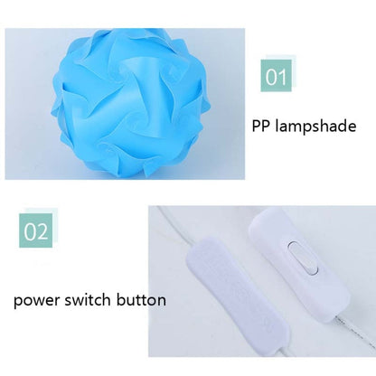 Creative Bedroom Bedside Night Light USB Round Romantic Room Decoration Lamp with Wood Base, DIY Material Kit, Finished Product