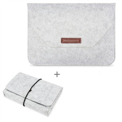Portable Air Permeable Felt Sleeve Bag for MacBook Laptop, with Power Storage Bag, 12 inch, 13 inch, 15 inch, 11 inch