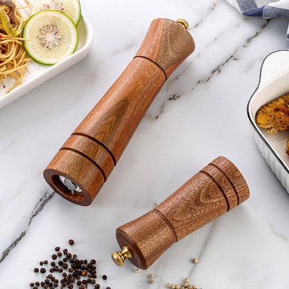 Wood Pepper Grinder Kitchen Household Manual Solid Pepper Powder Black Pepper Mill Grinder Bottle Seasoning Jar, Style 3, 5 inch, Style 3, 8 inch