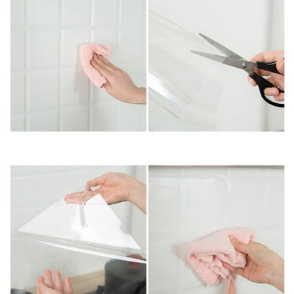 Kitchen Tile Oil-Proof Wallpaper Stovetop Waterproof Transparent Wallpaper, Transparent Wallpaper