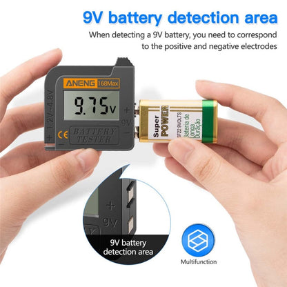2 PCS ANENG 168MAX Portable Battery Tester High-Precision Battery Power Tester Battery Capacity Tester
