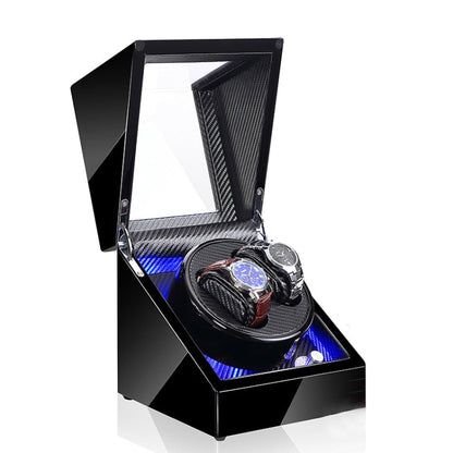 Watch Shaker Automatic Mechanical Watch Rotating Motor Winding Box, US / EU / UK Plug, Pure Carbon Fiber Pattern, Black & White, All Black, Ebony White, Ebony, Ebony Camel Flannel, Black Camel Flannel, Black Carbon Fiber Texture, Ebony Red