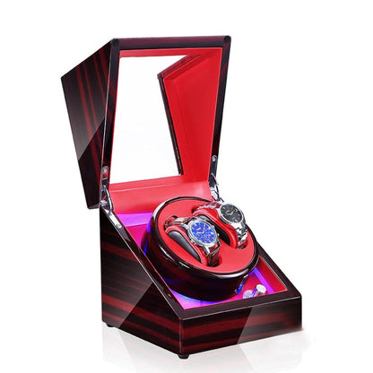 Watch Shaker Automatic Mechanical Watch Rotating Motor Winding Box, US / EU / UK Plug, Pure Carbon Fiber Pattern, Black & White, All Black, Ebony White, Ebony, Ebony Camel Flannel, Black Camel Flannel, Black Carbon Fiber Texture, Ebony Red