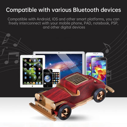 AS60 Retro Car Shape Wooden Subwoofer Mini Wireless Bluetooth Speaker, Dark Wood, Light Wood