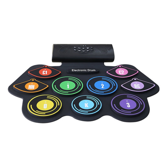 Hand-Rolled Drum Set Color Electronic Drum Lithium Battery Rechargeable Silicone Drum Set, MD862C