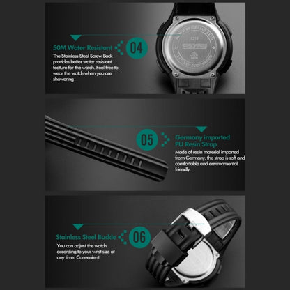 SKMEI 1219 Men Multi-Function Electronic Watch Outdoor Sports Watch, Green, Blue, Black, Rose Gold, Silver