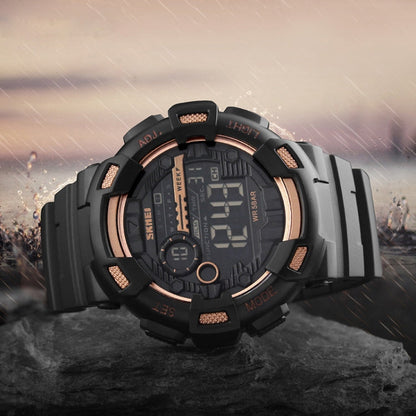 SKMEI 1243 Men Sports Watch Outdoor Waterproof Digital Watch, Red, Black, Golden