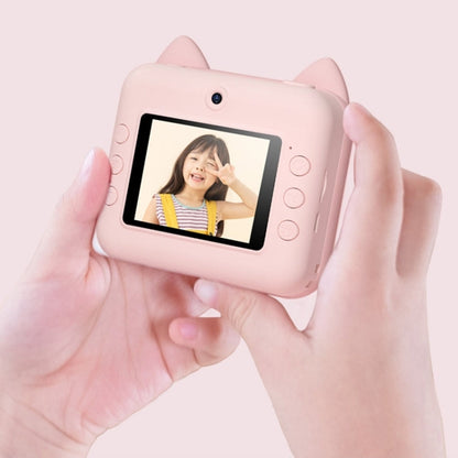 P1 No Card Children Instant Camera 1200W Front And Rear Dual-Lens Mini Print Photographic Digital Camera Toy(Green Dinosaur), Pink Cat No Card, Green Dinosaur No Card, Green Dinosaur 16GB, Pink Cat 16GB, Green Dinosaur 32GB, Pink Cat 32GB