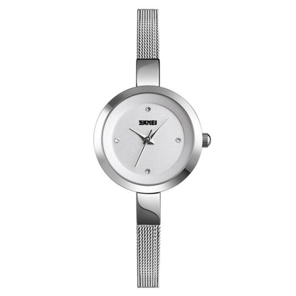 SKMEI 1390 Ladies Business Casual Watch Steel Band Lightweight Quartz Watch, Rose Gold, Golden, Silver