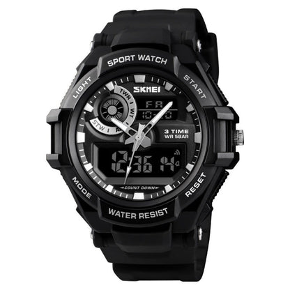 SKMEI 1357 Mens Multifunctional Sports Digital Watch Student Waterproof Watch, Red, Blue, Black