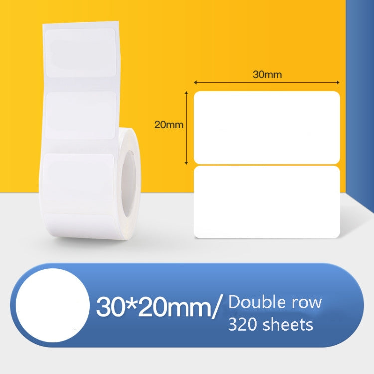Thermal Label Paper Self-Adhesive Paper Fixed Asset Food Clothing Tag Price Tag for NIIMBOT B11 / B3S, Size: 45x15mm 400 Sheets, 30x20mm 320 Sheets, 30x30mm 230 Sheets, 30x40mm 180 Sheets, 40x20mm 320 Sheets, 40x30mm 230 Sheets, 40x80mm 95 Sheets      ...